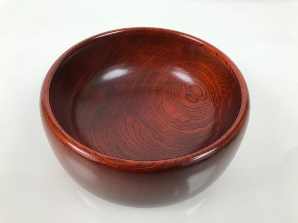 Japanese Lacquer Wooden Kashiki Snack Bowl Kashibachi Reddish Brown Grain L619-KT - Lacquerware-chidorivintage.com