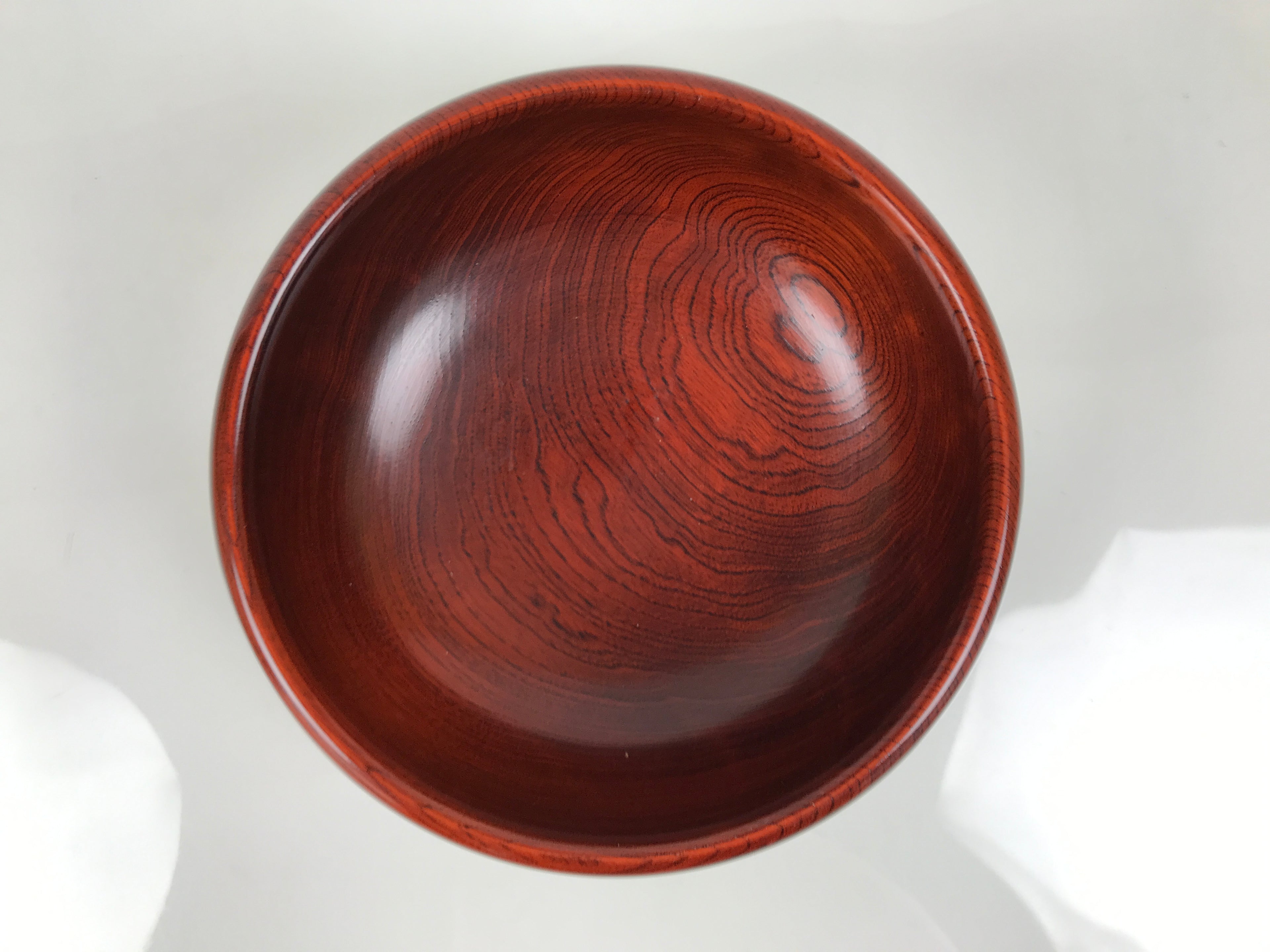 Japanese Lacquer Wooden Kashiki Snack Bowl Kashibachi Reddish Brown Grain L619-KT - Lacquerware-chidorivintage.com