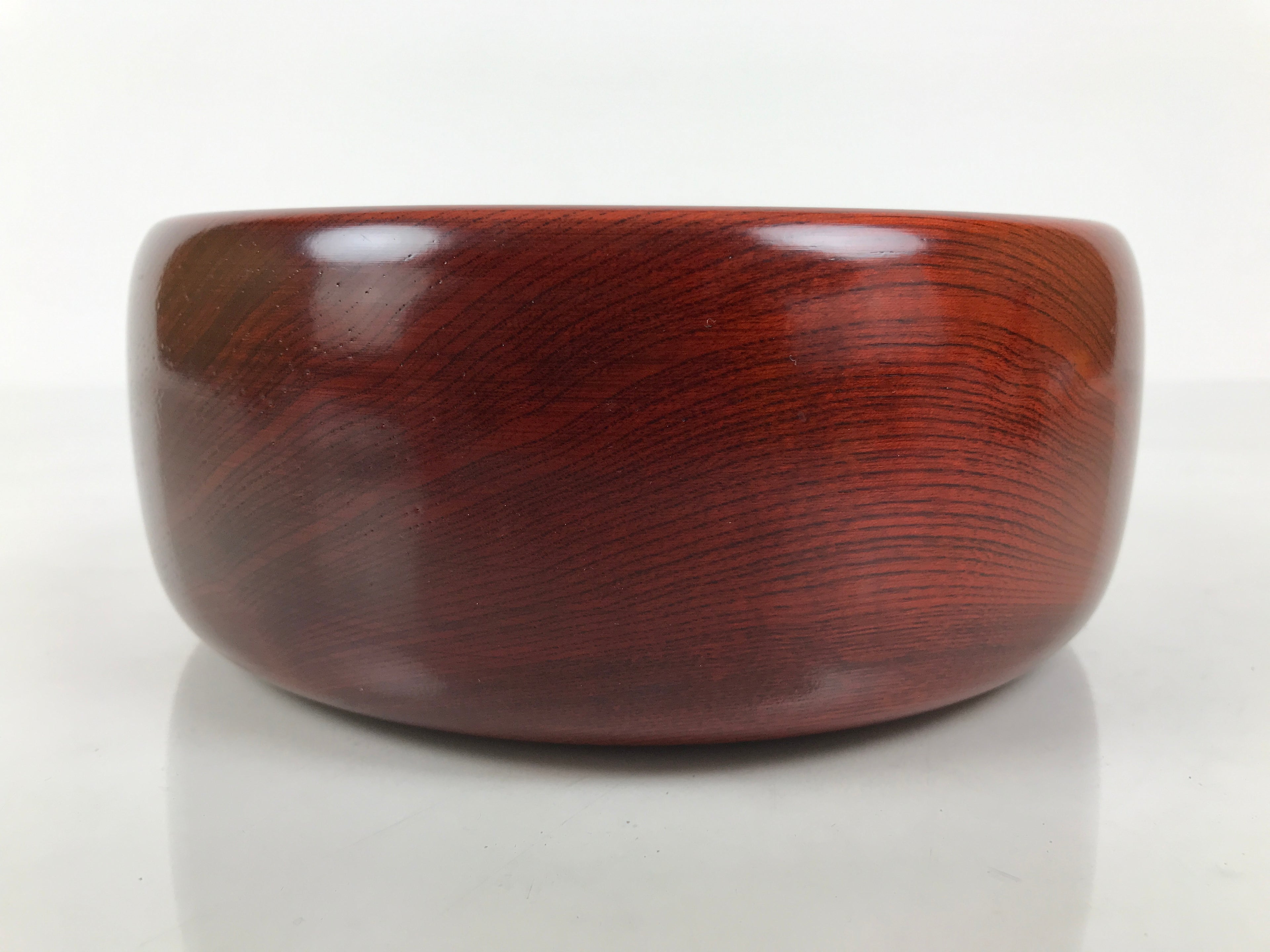 Japanese Lacquer Wooden Kashiki Snack Bowl Kashibachi Reddish Brown Grain L619-KT - Lacquerware-chidorivintage.com