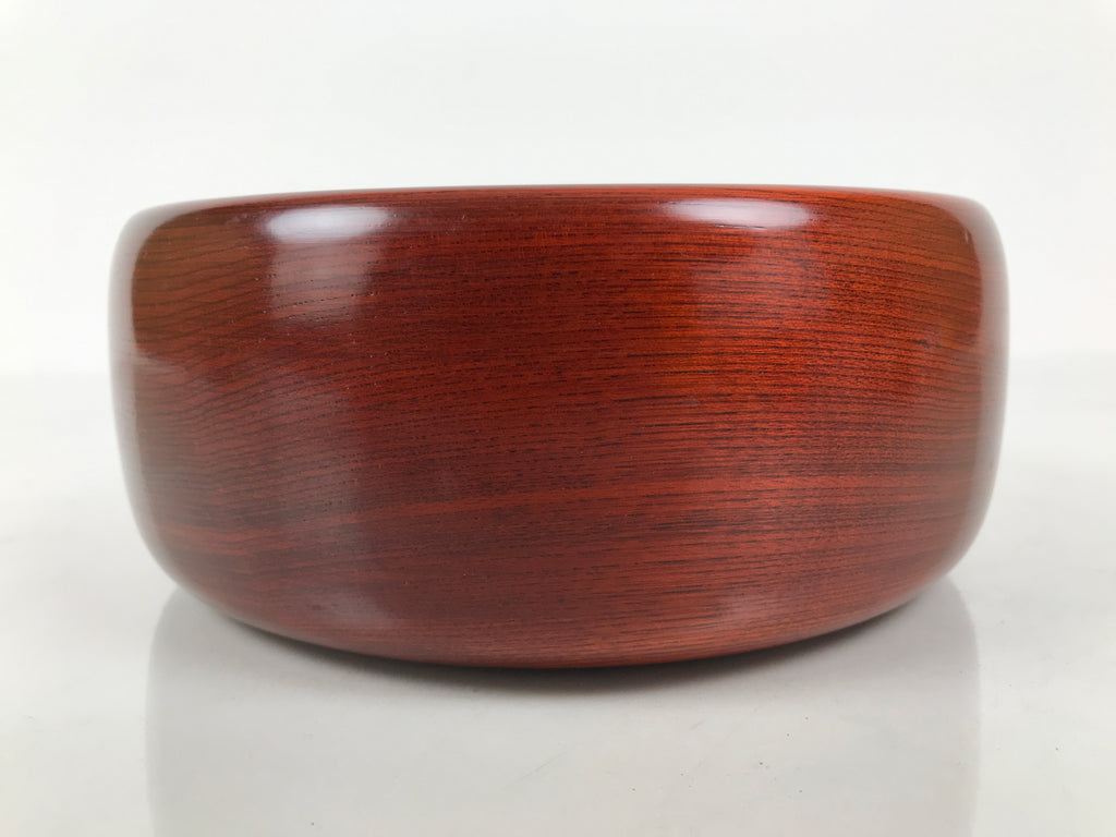 Japanese Lacquer Wooden Kashiki Snack Bowl Kashibachi Reddish Brown Grain L619-KT - Lacquerware-chidorivintage.com