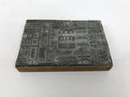 Japanese Metal Stamp Schematic Diagram Rectifier Vtg Wood Base Stationary HS288-OT - Hanko-chidorivintage.com