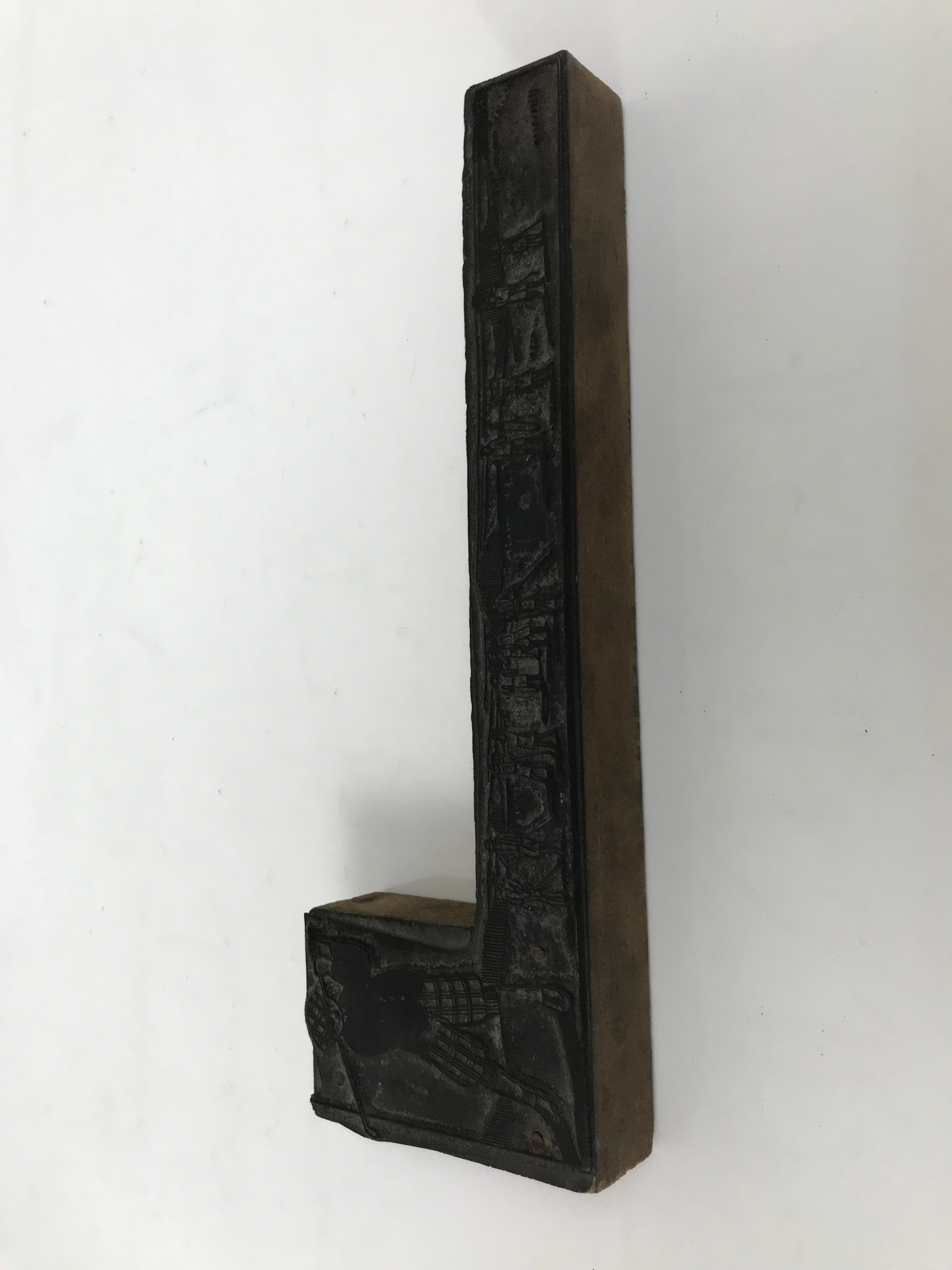 Japanese Wood Metal Stamp Vtg Golf Players L Shaped Showa Stationary HS293-OT - Hanko-chidorivintage.com