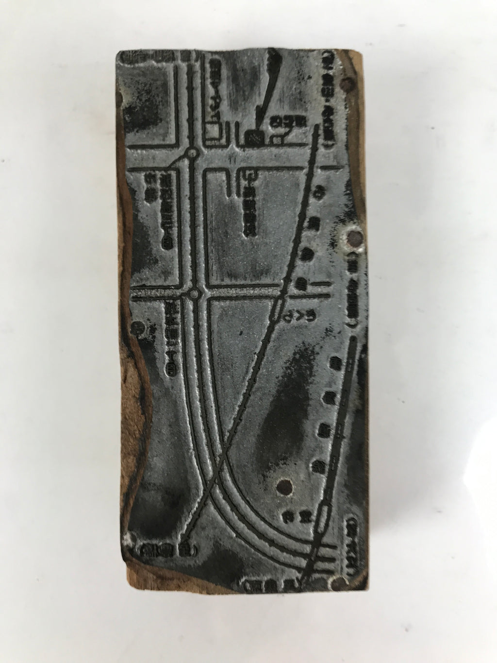 Japanese Metal Stamp Vtg City Map Kasadera Nagoya Aichi Showa Stationary HS312-OT - Hanko-chidorivintage.com