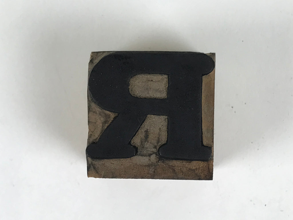 Japanese Hand-Carved Wood Stamp Vtg Alphabet Letter R Showa Stationary HS334-OT - Hanko-chidorivintage.com
