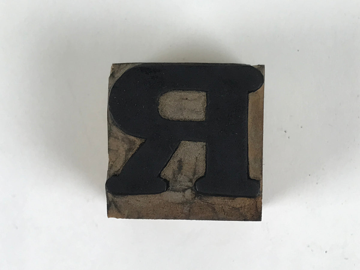 Japanese Hand-Carved Wood Stamp Vtg Alphabet Letter R Showa Stationary HS334-OT - Hanko-chidorivintage.com