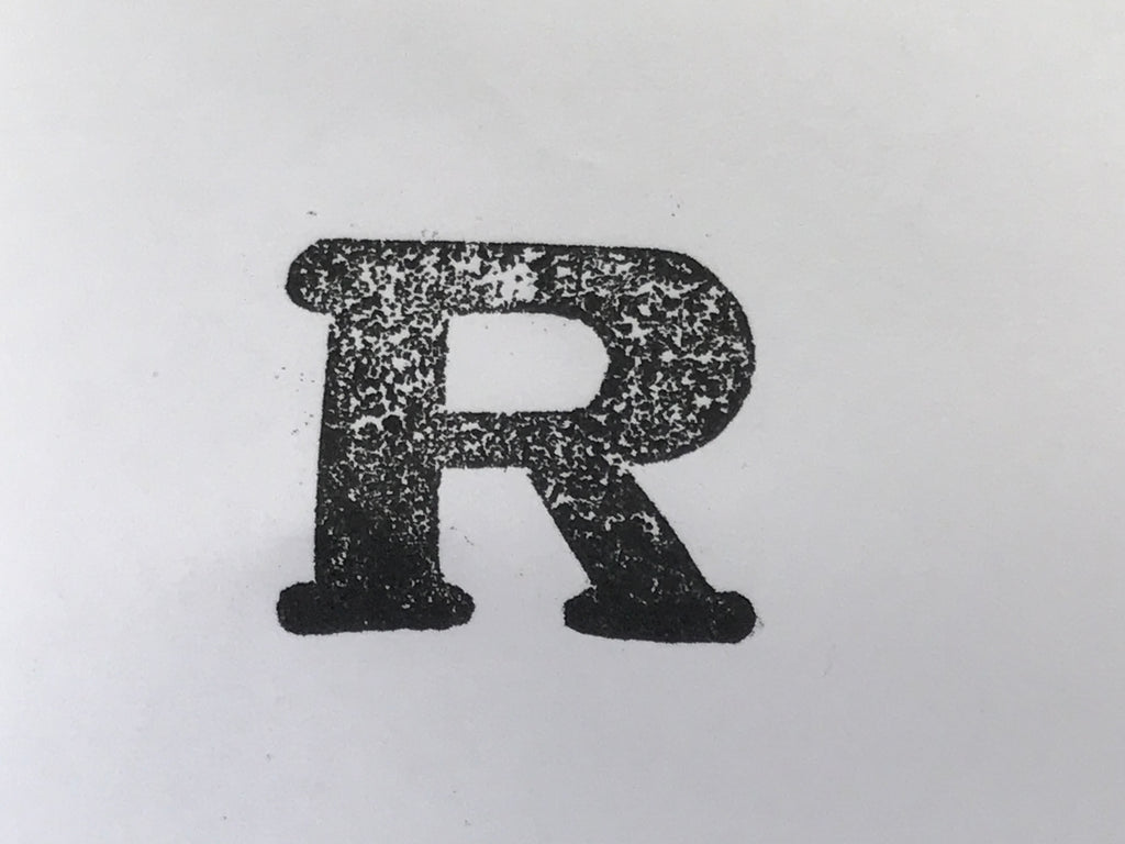 Japanese Hand-Carved Wood Stamp Vtg Alphabet Letter R Showa Stationary HS334-OT - Hanko-chidorivintage.com