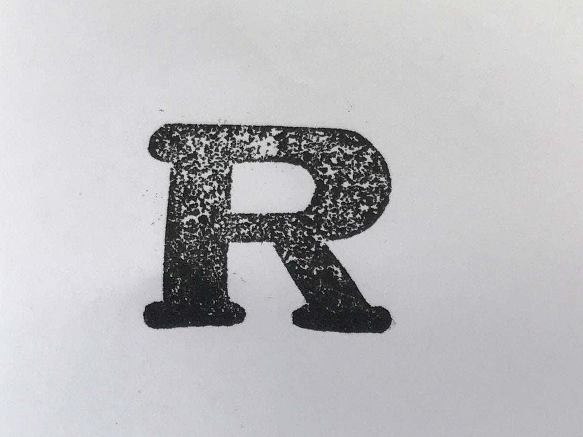 Japanese Hand-Carved Wood Stamp Vtg Alphabet Letter R Showa Stationary HS334-OT - Hanko-chidorivintage.com