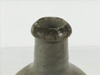 Antique Japanese Ceramic Sake Bottle Kayoi-Tokkuri Gray Brown Kanji TS926-KT - Sake Bottle-chidorivintage.com