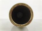Japanese Shigaraki Ware Ceramic Flower Vase Vtg Ikebana Kabin Lines Brown FK253-KT - Vase-chidorivintage.com