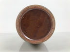 Japanese Shigaraki Ware Ceramic Flower Vase Vtg Ikebana Kabin Lines Brown FK253-KT - Vase-chidorivintage.com