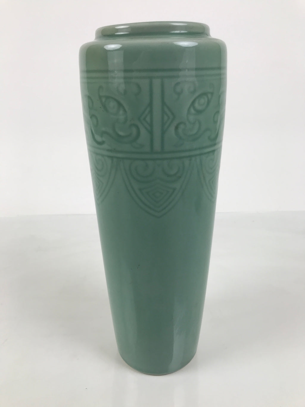 Japanese Porcelain Flower Vase Ikebana Kabin Celadon Green Abstract Tall FK256-KT - Vase-chidorivintage.com