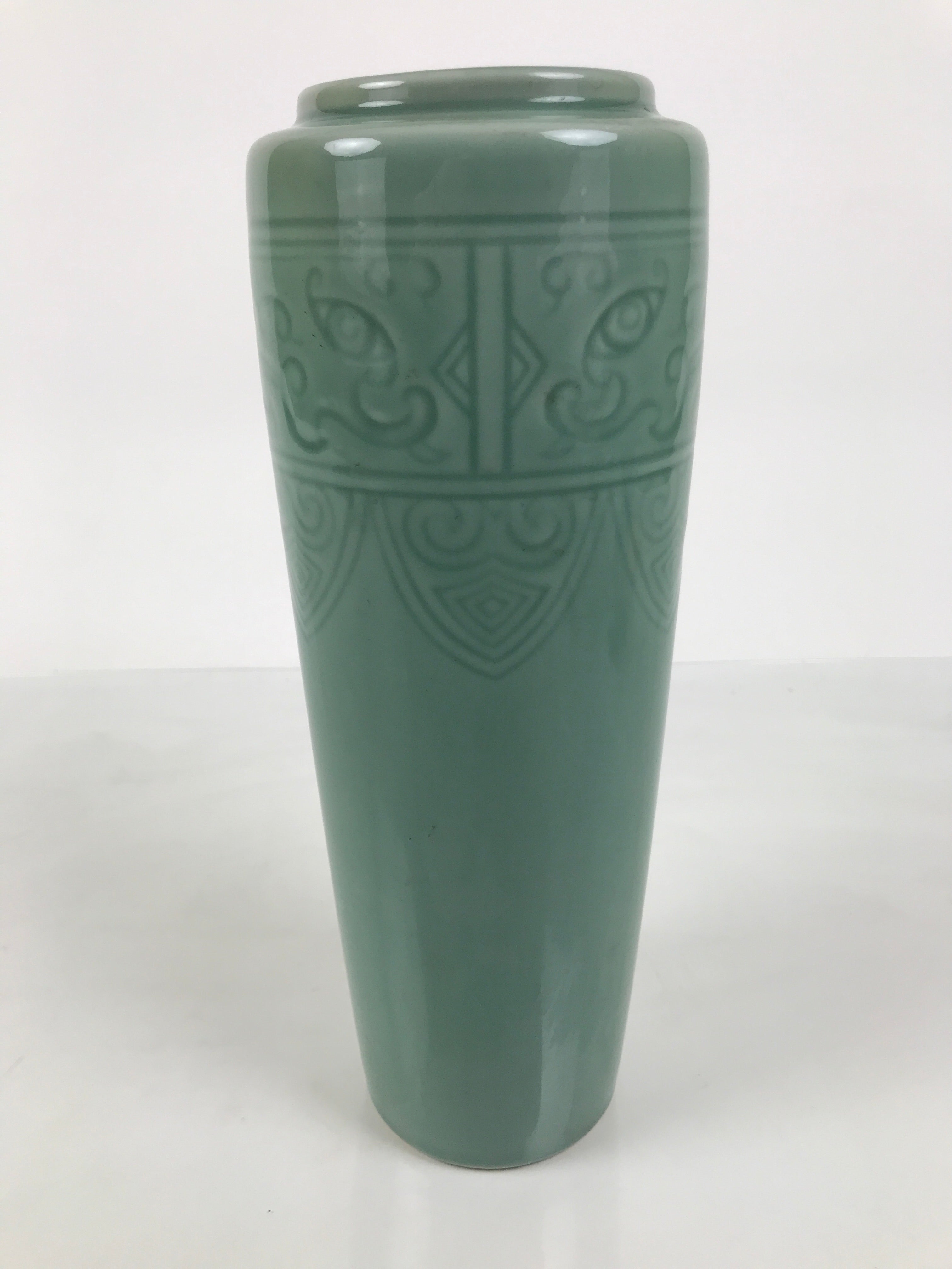 Japanese Porcelain Flower Vase Ikebana Kabin Celadon Green Abstract Tall FK256-KT - Vase-chidorivintage.com