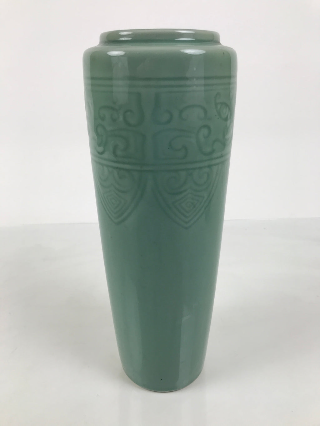Japanese Porcelain Flower Vase Ikebana Kabin Celadon Green Abstract Tall FK256-KT - Vase-chidorivintage.com