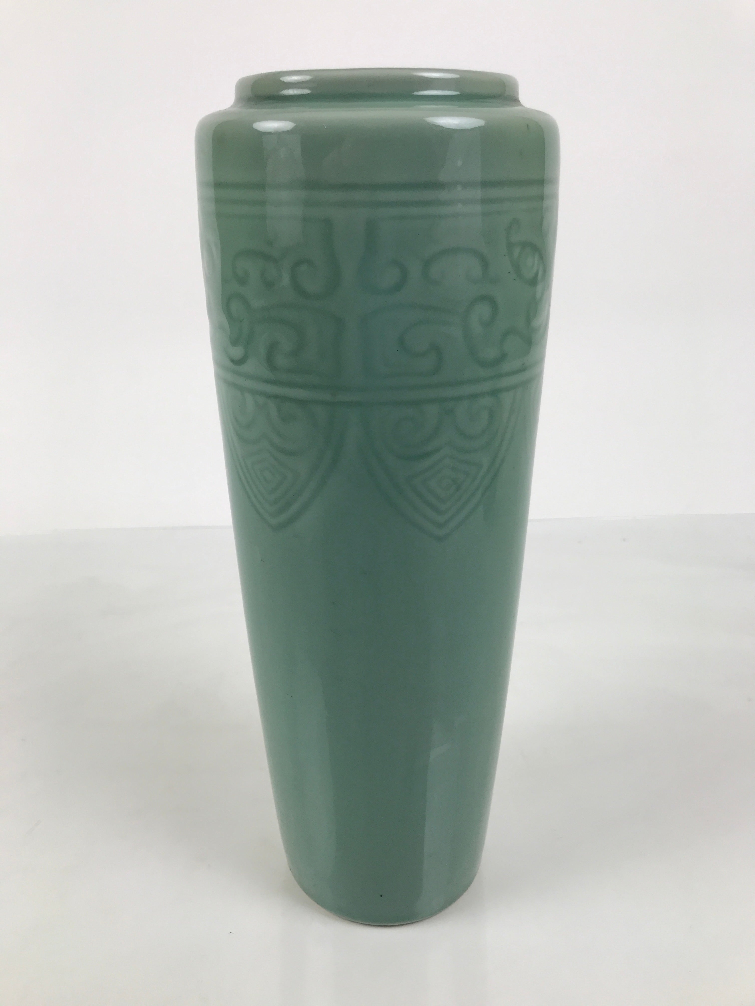 Japanese Porcelain Flower Vase Ikebana Kabin Celadon Green Abstract Tall FK256-KT - Vase-chidorivintage.com