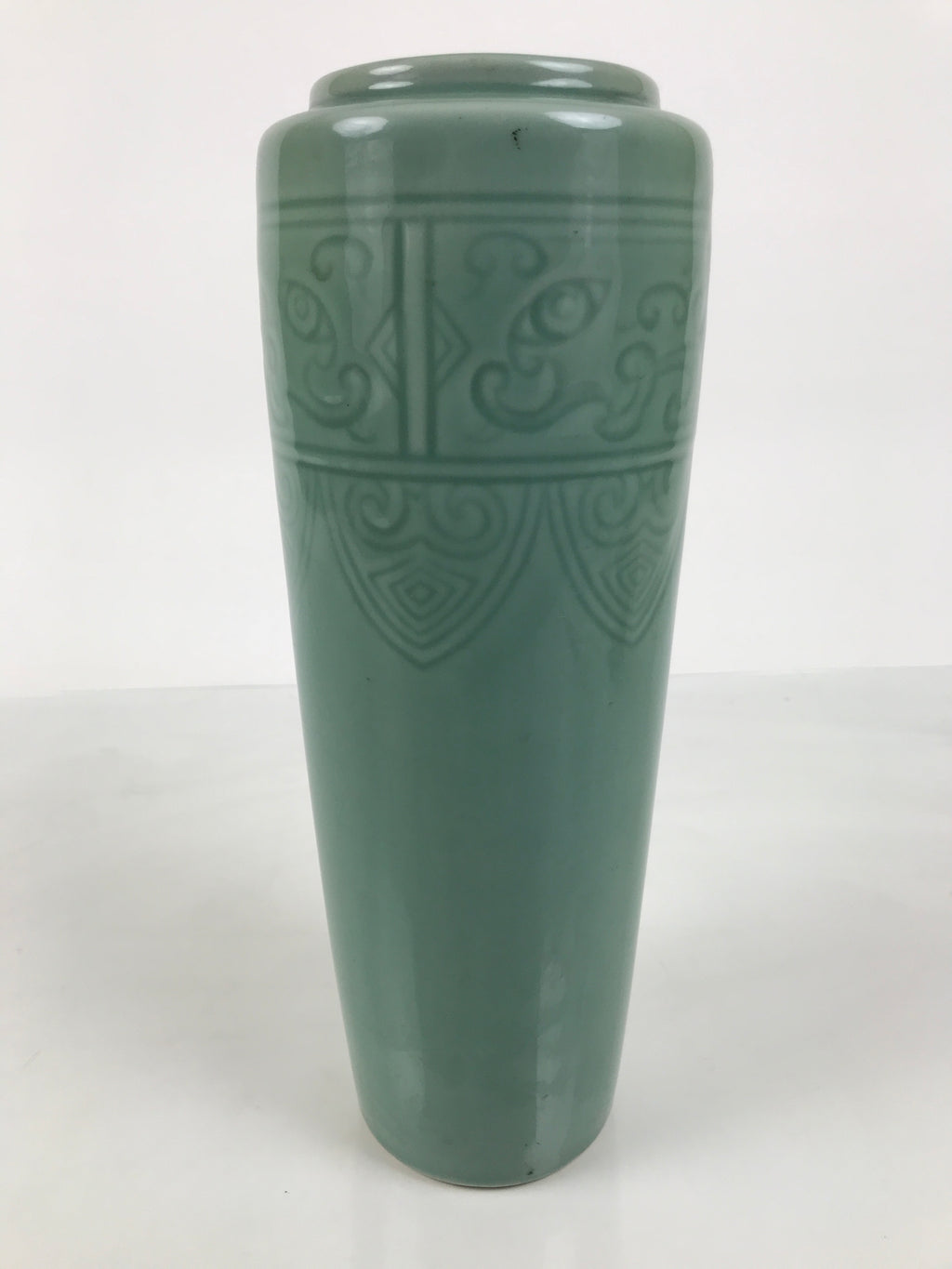Japanese Porcelain Flower Vase Ikebana Kabin Celadon Green Abstract Tall FK256-KT - Vase-chidorivintage.com
