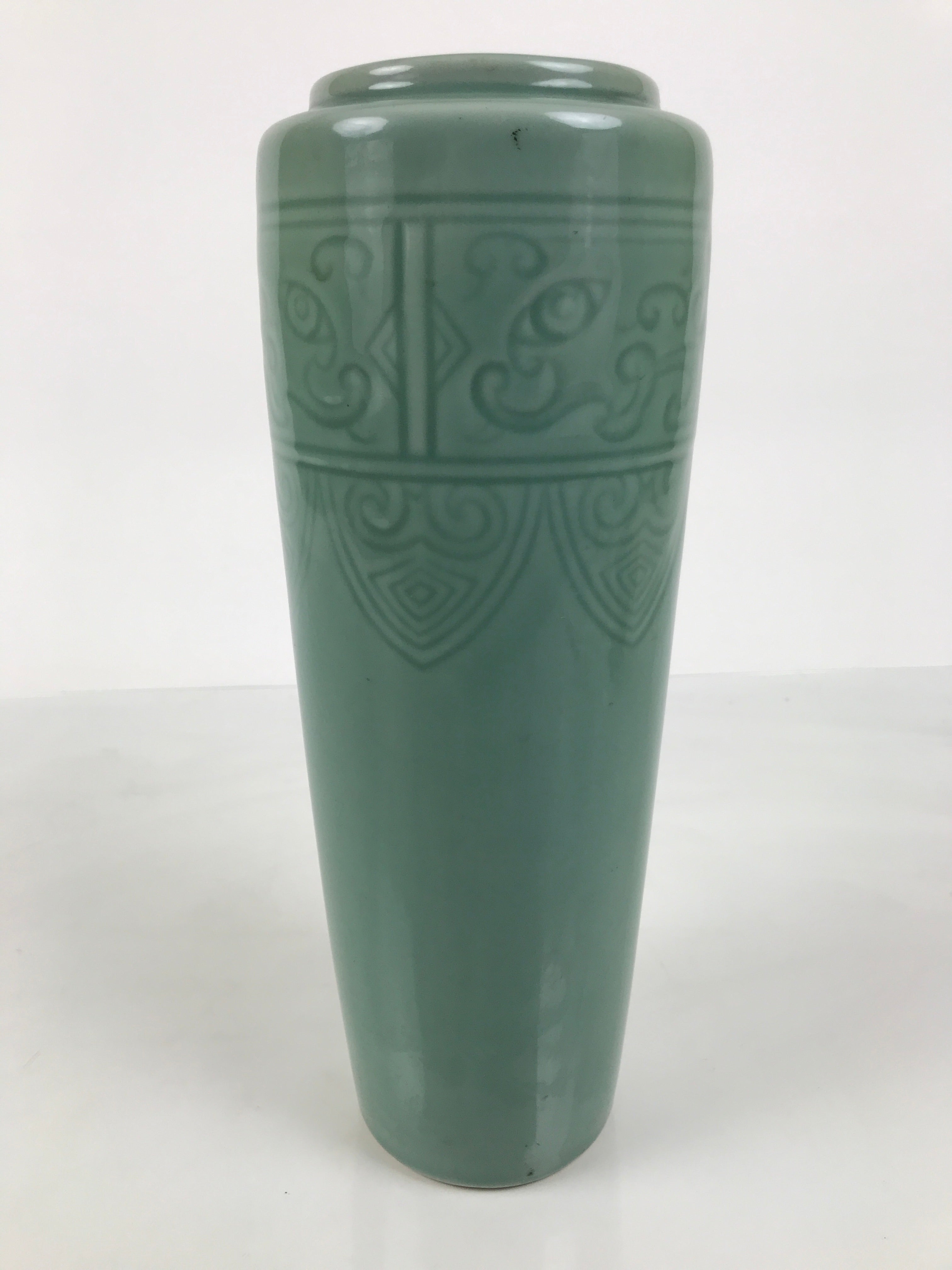Japanese Porcelain Flower Vase Ikebana Kabin Celadon Green Abstract Tall FK256-KT - Vase-chidorivintage.com