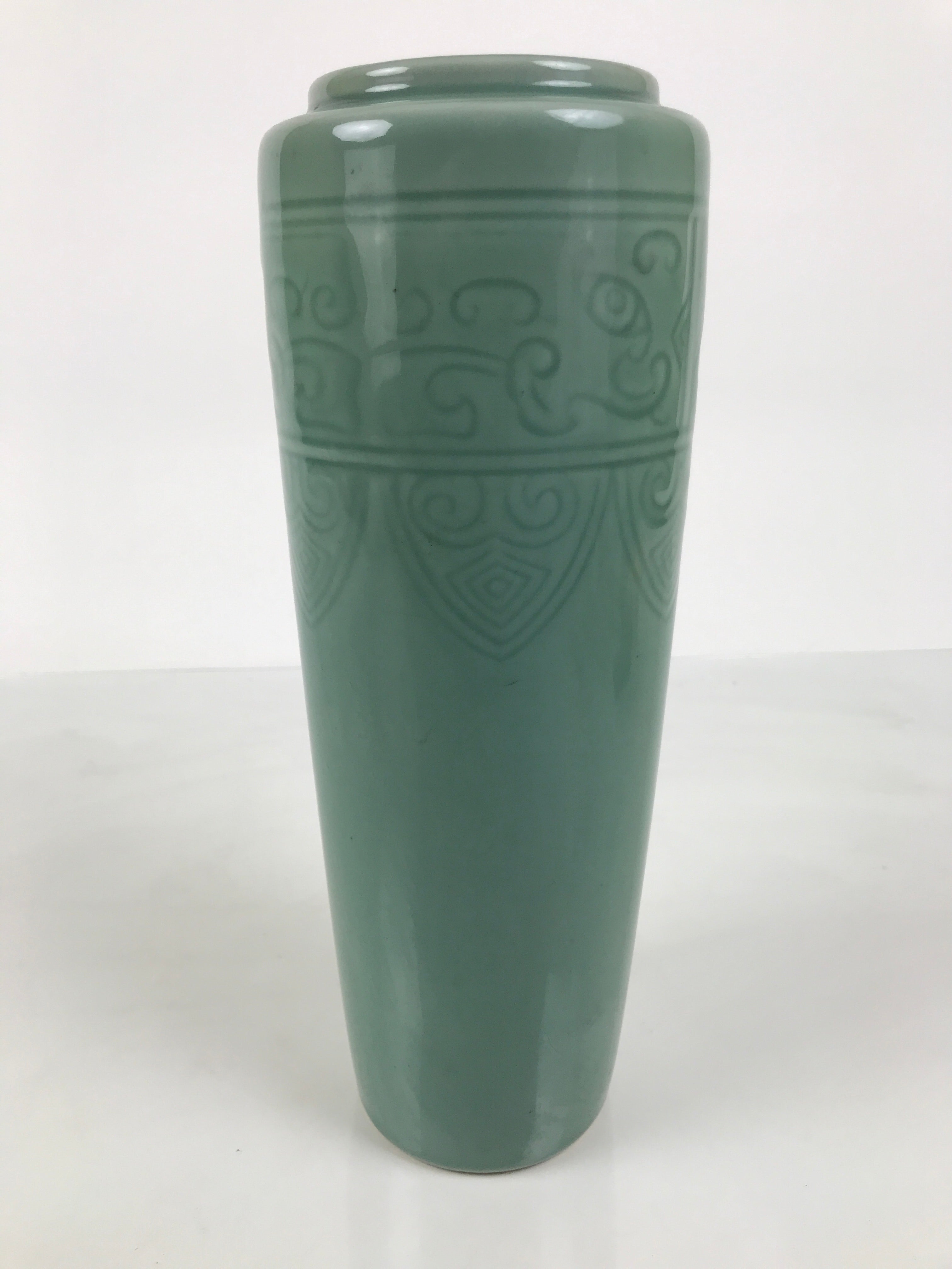 Japanese Porcelain Flower Vase Ikebana Kabin Celadon Green Abstract Tall FK256-KT - Vase-chidorivintage.com