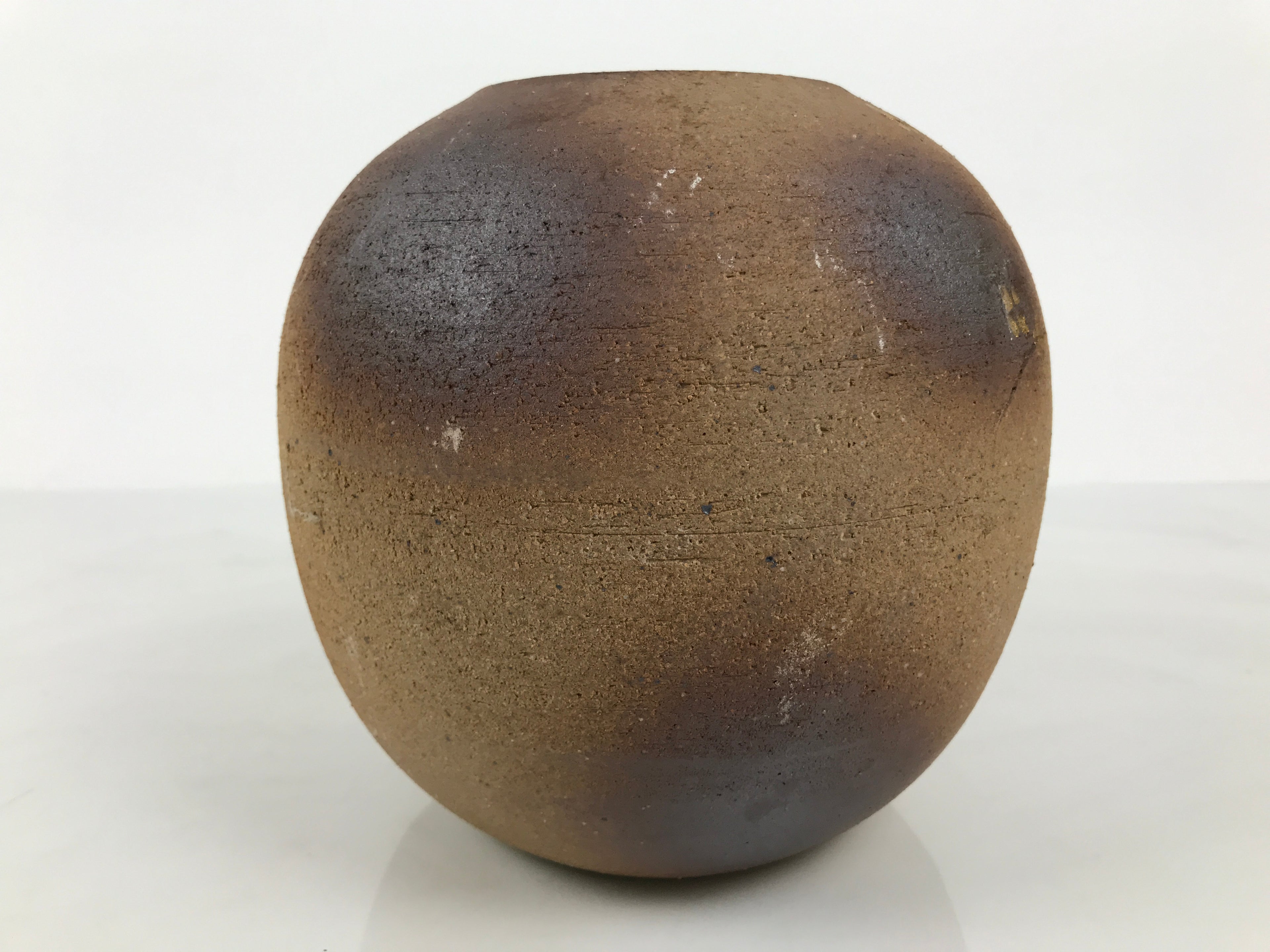 Japanese Shigaraki Ware Ceramic Flower Vase Vtg Kabin Round Brown Floral FK257-KT - Vase-chidorivintage.com