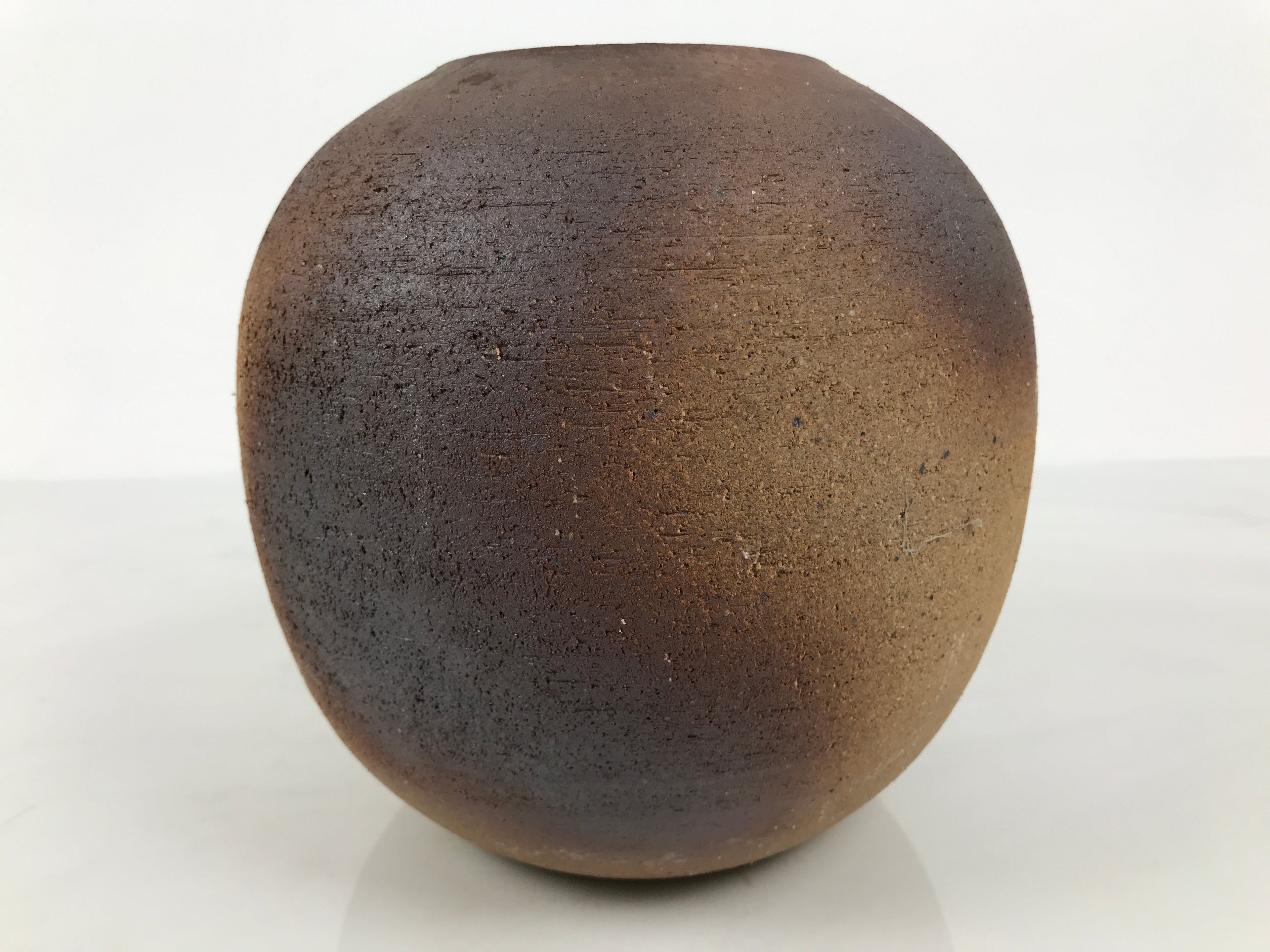 Japanese Shigaraki Ware Ceramic Flower Vase Vtg Kabin Round Brown Floral FK257-KT - Vase-chidorivintage.com