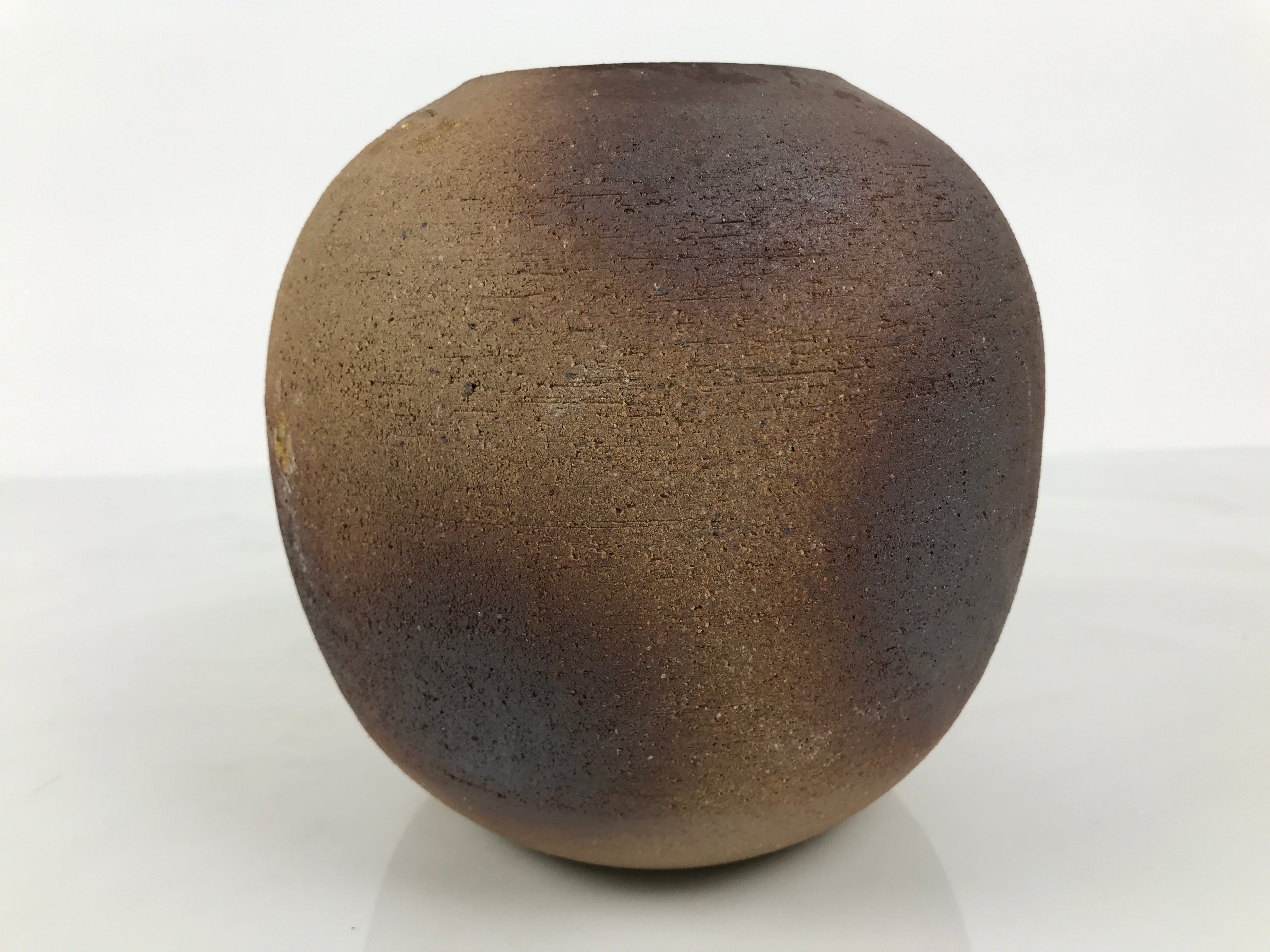 Japanese Shigaraki Ware Ceramic Flower Vase Vtg Kabin Round Brown Floral FK257-KT - Vase-chidorivintage.com