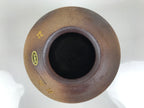 Japanese Shigaraki Ware Ceramic Flower Vase Vtg Kabin Round Brown Floral FK257-KT - Vase-chidorivintage.com