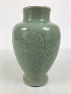 Japanese Porcelain Flower Vase Vtg Ikebana Kabin Celadon Green Floral FK259-KT - Vase-chidorivintage.com