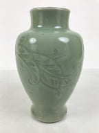 Japanese Porcelain Flower Vase Vtg Ikebana Kabin Celadon Green Floral FK259-KT - Vase-chidorivintage.com