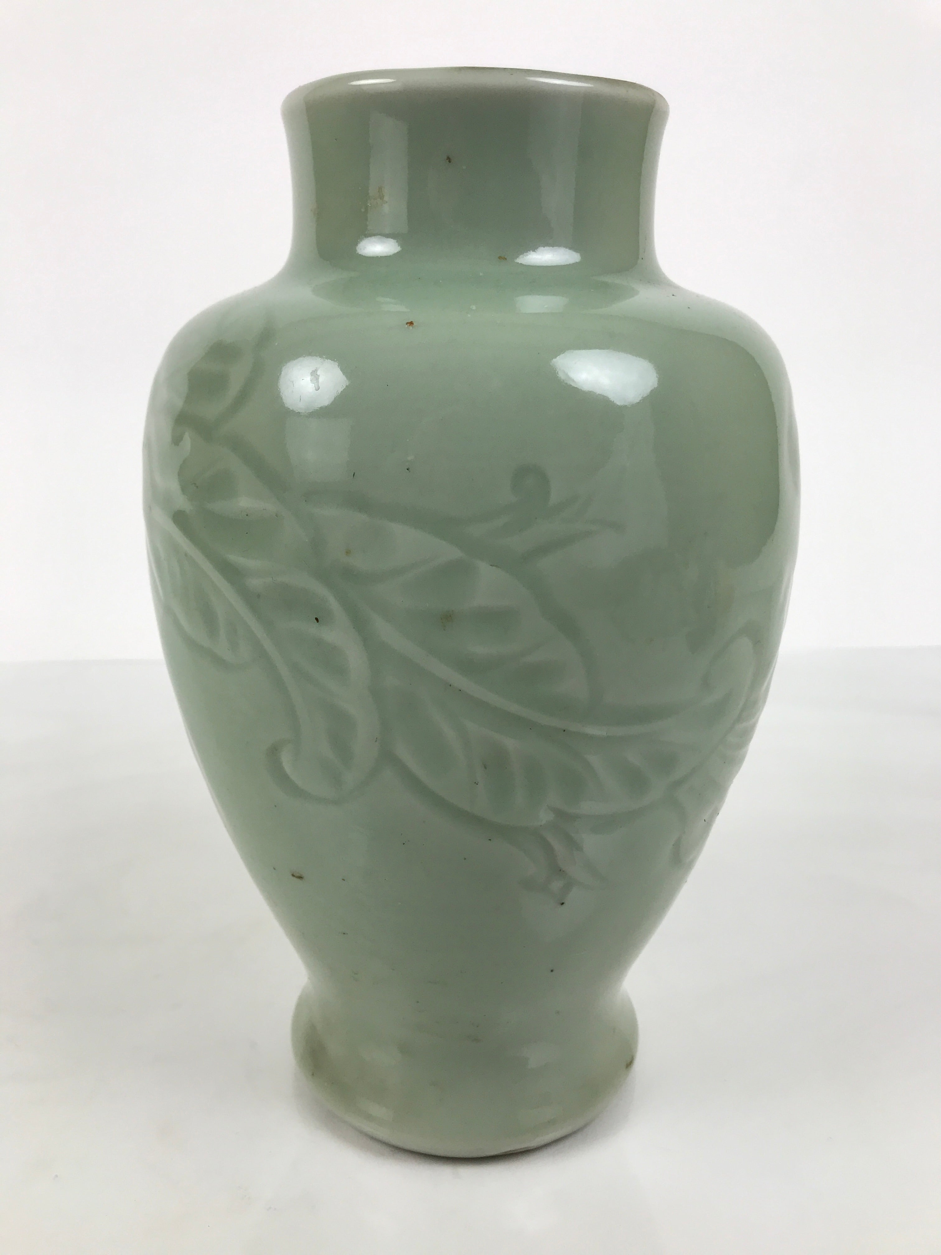 Japanese Porcelain Flower Vase Vtg Ikebana Kabin Celadon Green Floral FK259-KT - Vase-chidorivintage.com