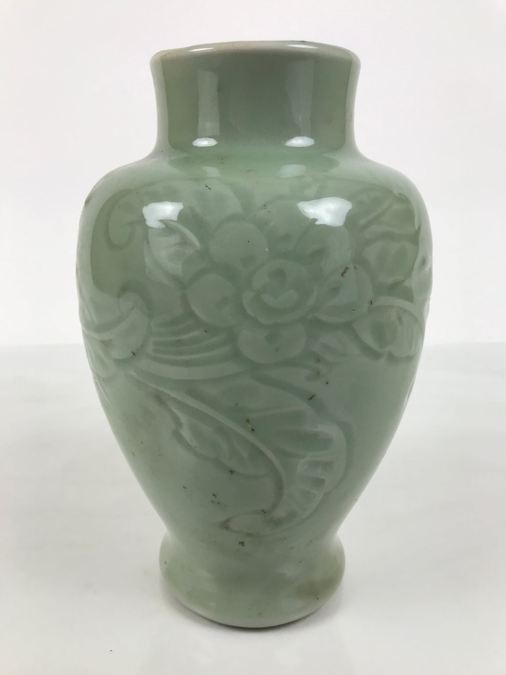Japanese Porcelain Flower Vase Vtg Ikebana Kabin Celadon Green Floral FK259-KT - Vase-chidorivintage.com
