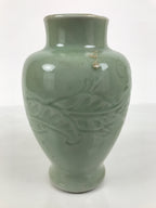 Japanese Porcelain Flower Vase Vtg Ikebana Kabin Celadon Green Floral FK259-KT - Vase-chidorivintage.com