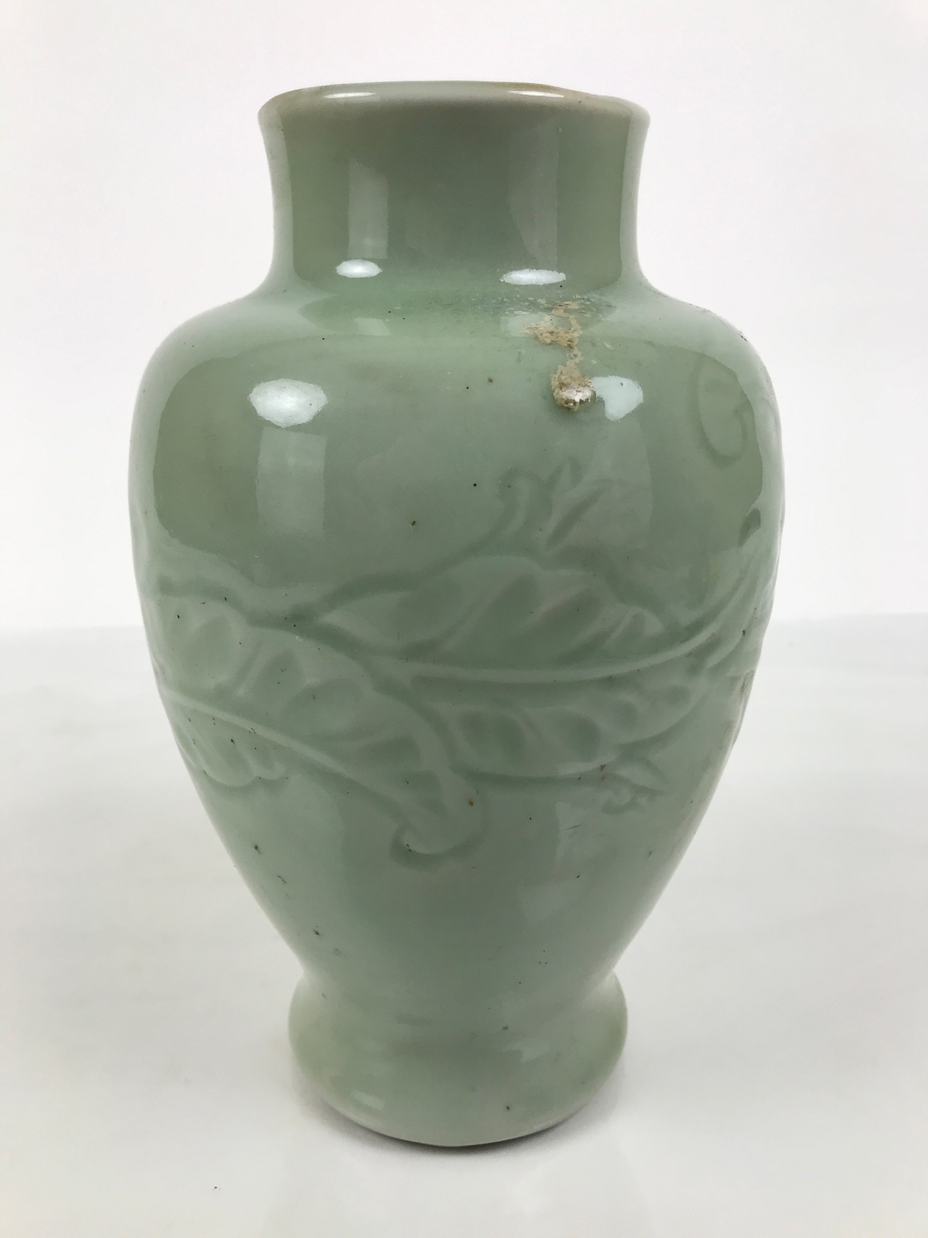 Japanese Porcelain Flower Vase Vtg Ikebana Kabin Celadon Green Floral FK259-KT - Vase-chidorivintage.com
