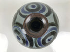 Japanese Ceramic Flower Vase Vtg Ikebana Kabin Gray Blue Black Whirl Wide FK260-KT - Vase-chidorivintage.com