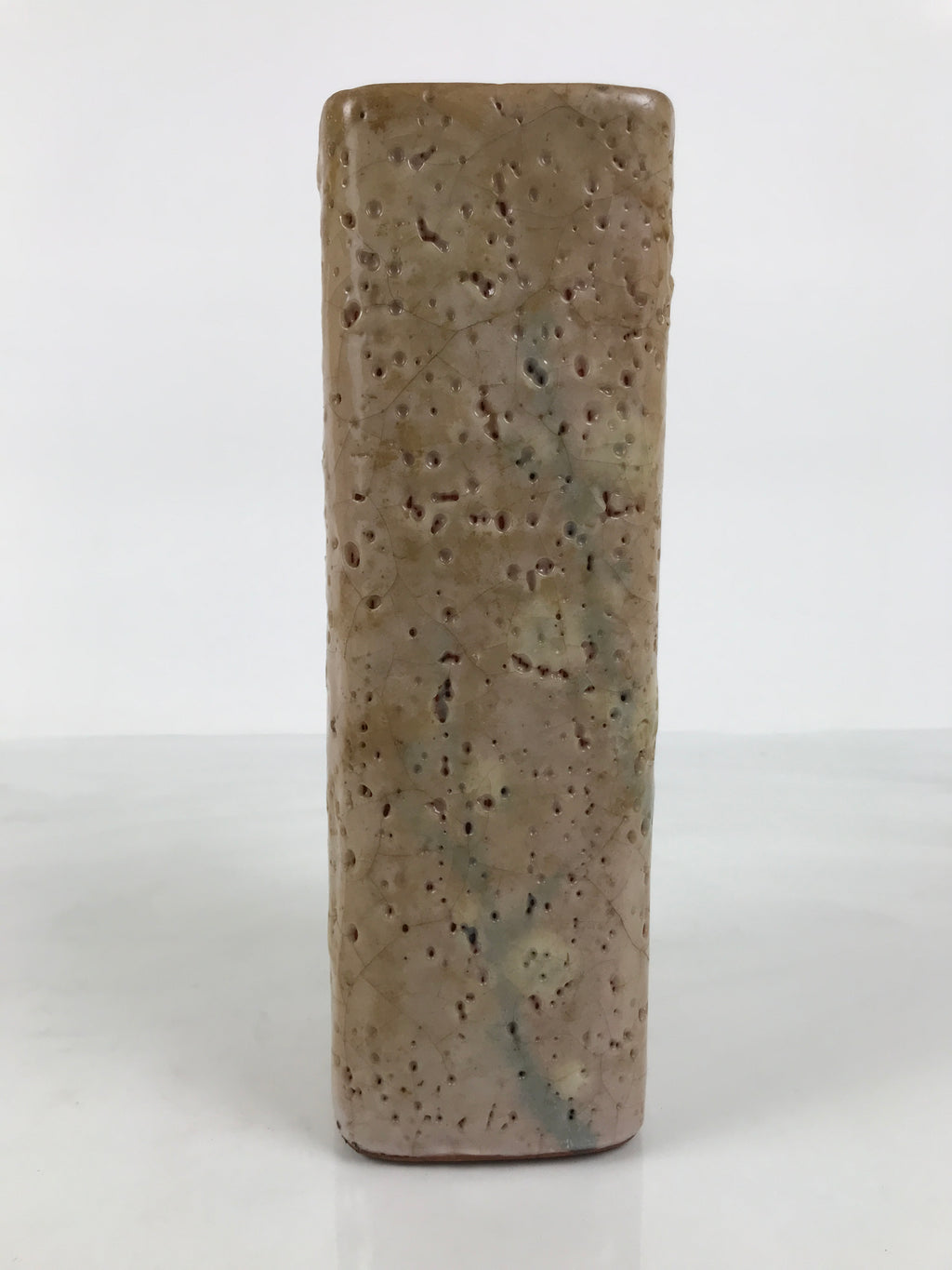 Japanese Shino Ware Ceramic Flower Vase Kabin White Brown Tall Rectangle FK261-KT - Vase-chidorivintage.com