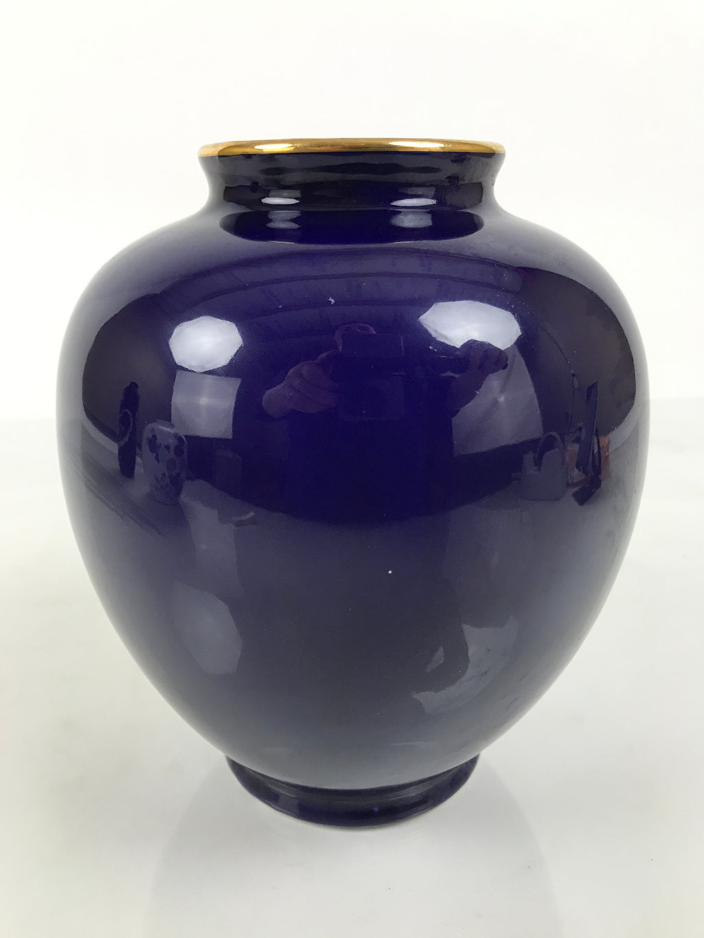 Japanese Porcelain Flower Vase Vtg Ikebana Kabin Blue Carriage Floral FK263-KT - Vase-chidorivintage.com