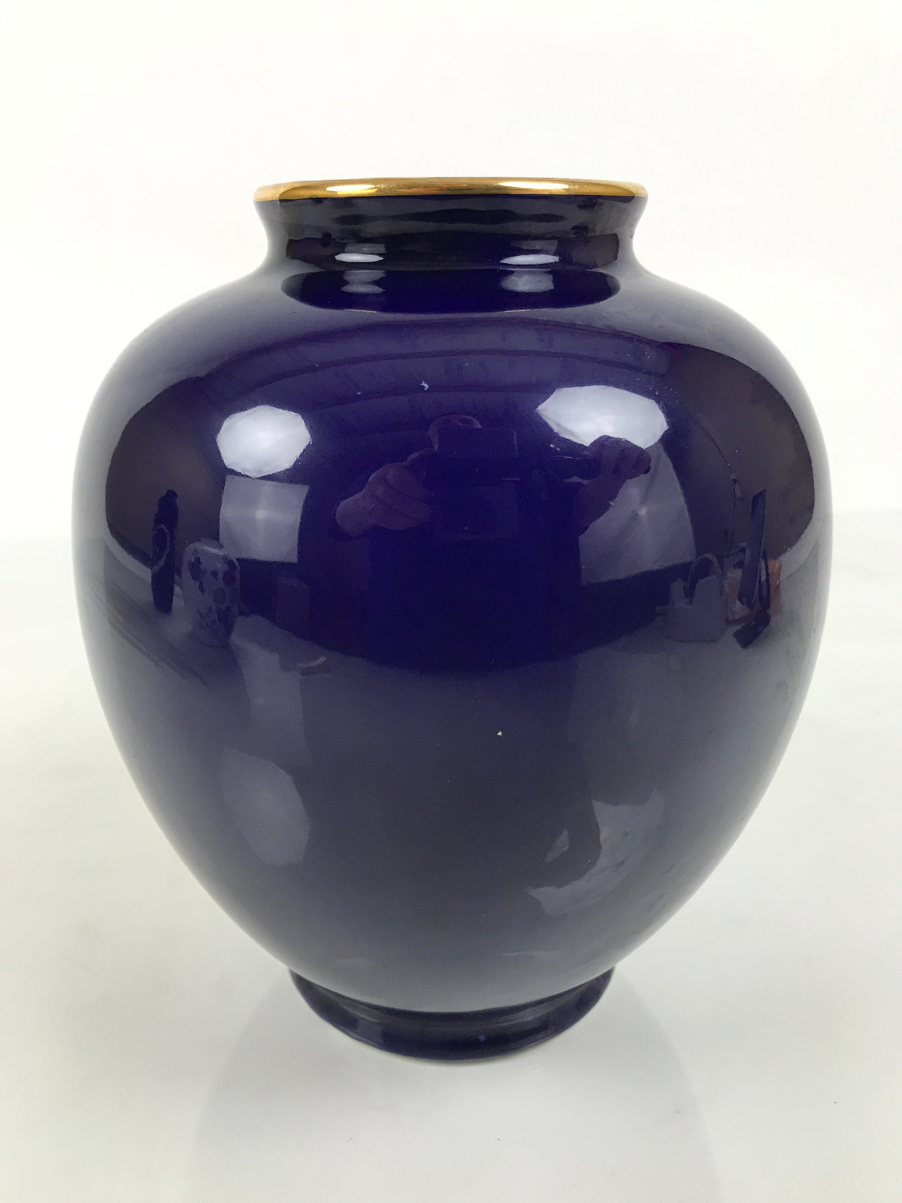 Japanese Porcelain Flower Vase Vtg Ikebana Kabin Blue Carriage Floral FK263-KT - Vase-chidorivintage.com