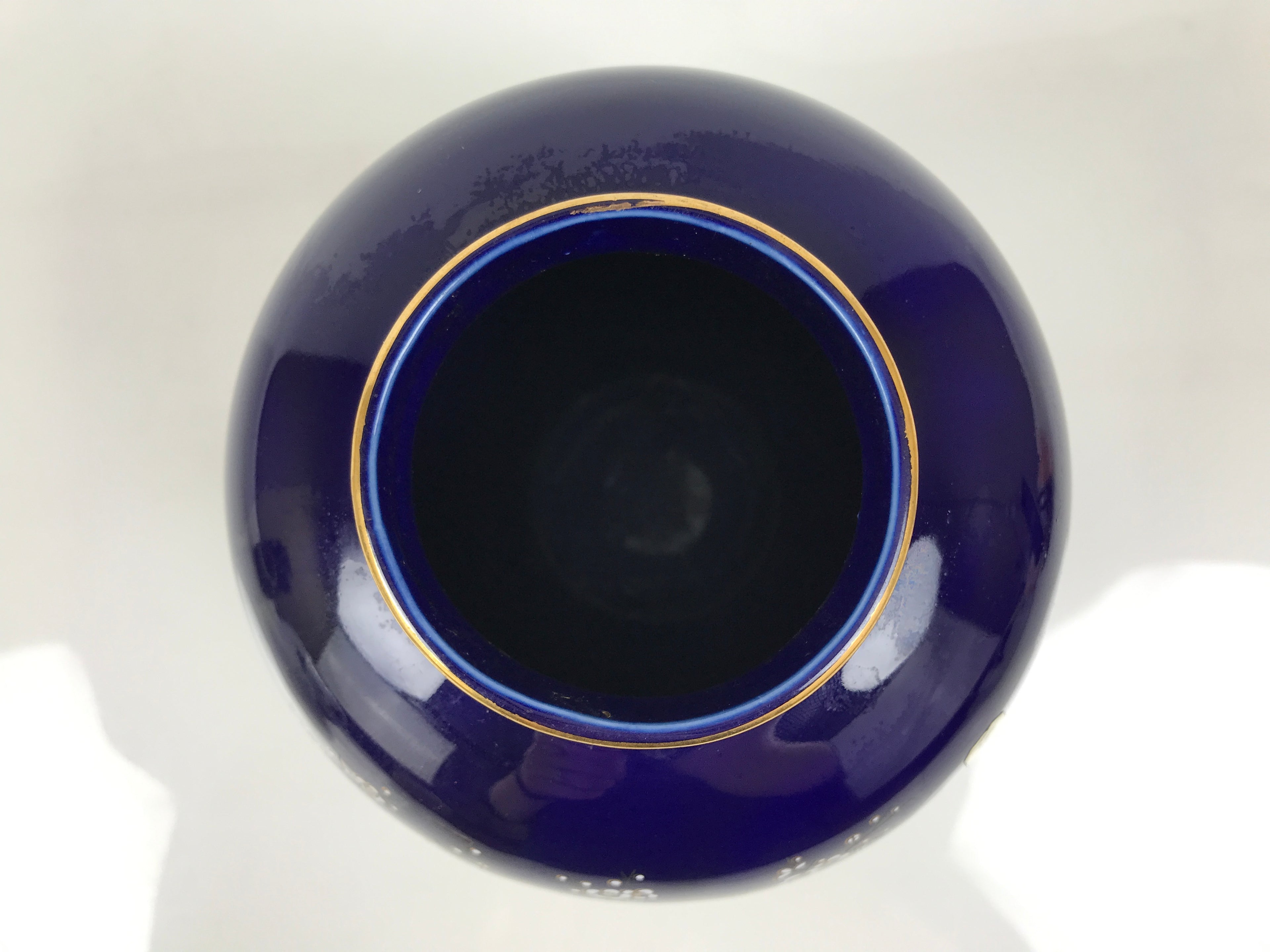 Japanese Porcelain Flower Vase Vtg Ikebana Kabin Blue Carriage Floral FK263-KT - Vase-chidorivintage.com