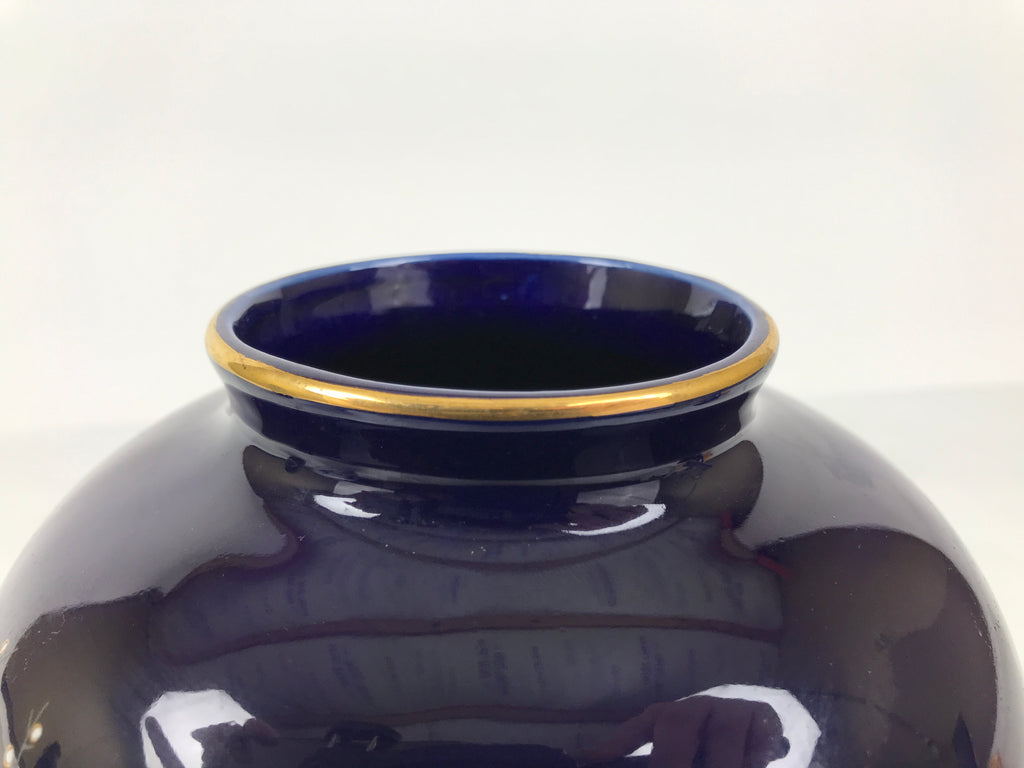 Japanese Porcelain Flower Vase Vtg Ikebana Kabin Blue Carriage Floral FK263-KT - Vase-chidorivintage.com