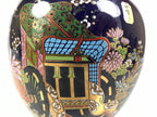 Japanese Porcelain Flower Vase Vtg Ikebana Kabin Blue Carriage Floral FK263-KT - Vase-chidorivintage.com