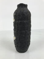 Japanese Ceramic Flower Vase Vtg Ikebana Kabin Lava Black Tall Plum Ume FK265-KT - Vase-chidorivintage.com