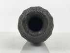 Japanese Ceramic Flower Vase Vtg Ikebana Kabin Lava Black Tall Plum Ume FK265-KT - Vase-chidorivintage.com