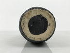 Japanese Ceramic Flower Vase Vtg Ikebana Kabin Lava Black Tall Plum Ume FK265-KT - Vase-chidorivintage.com