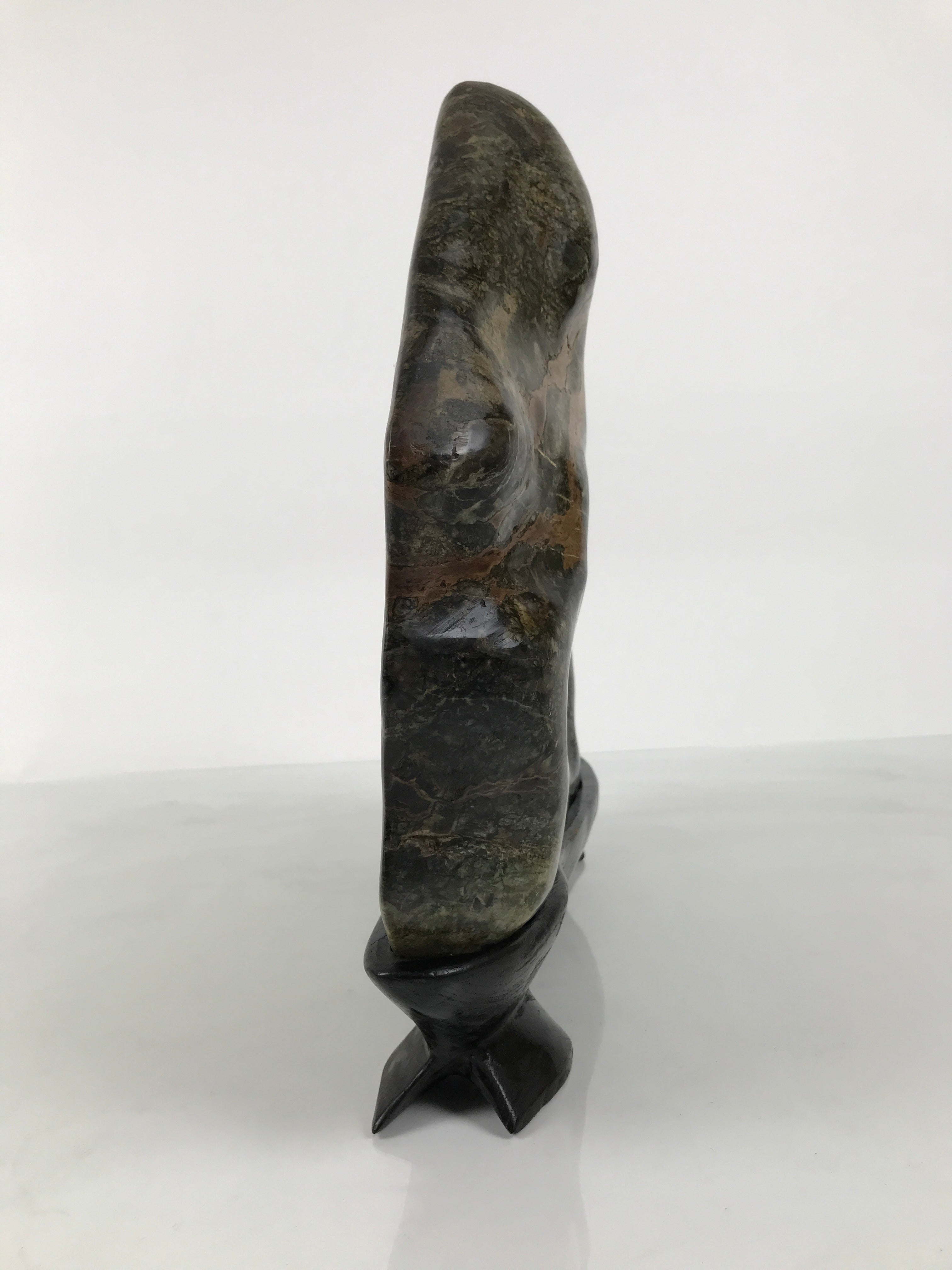 Japanese Serpentinite Suiseki Viewing Stone Vtg Zen Buddhist Statue Stand JK953-OT - Stone-chidorivintage.com