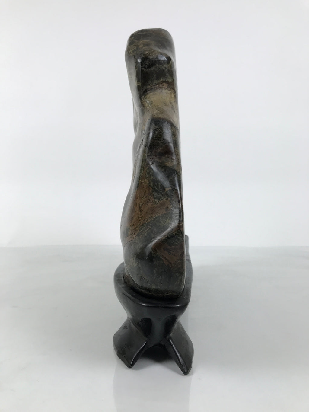Japanese Serpentinite Suiseki Viewing Stone Vtg Zen Buddhist Statue Stand JK953-OT - Stone-chidorivintage.com