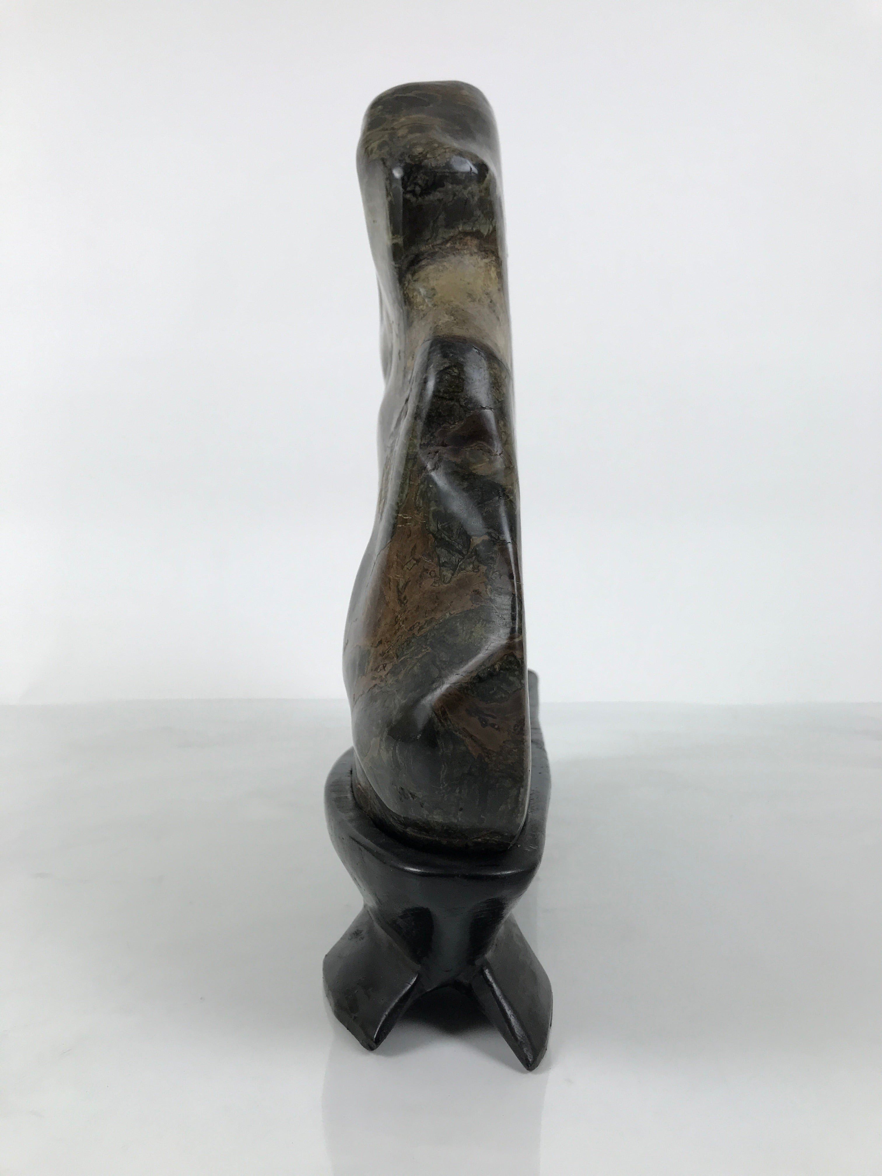Japanese Serpentinite Suiseki Viewing Stone Vtg Zen Buddhist Statue Stand JK953-OT - Stone-chidorivintage.com