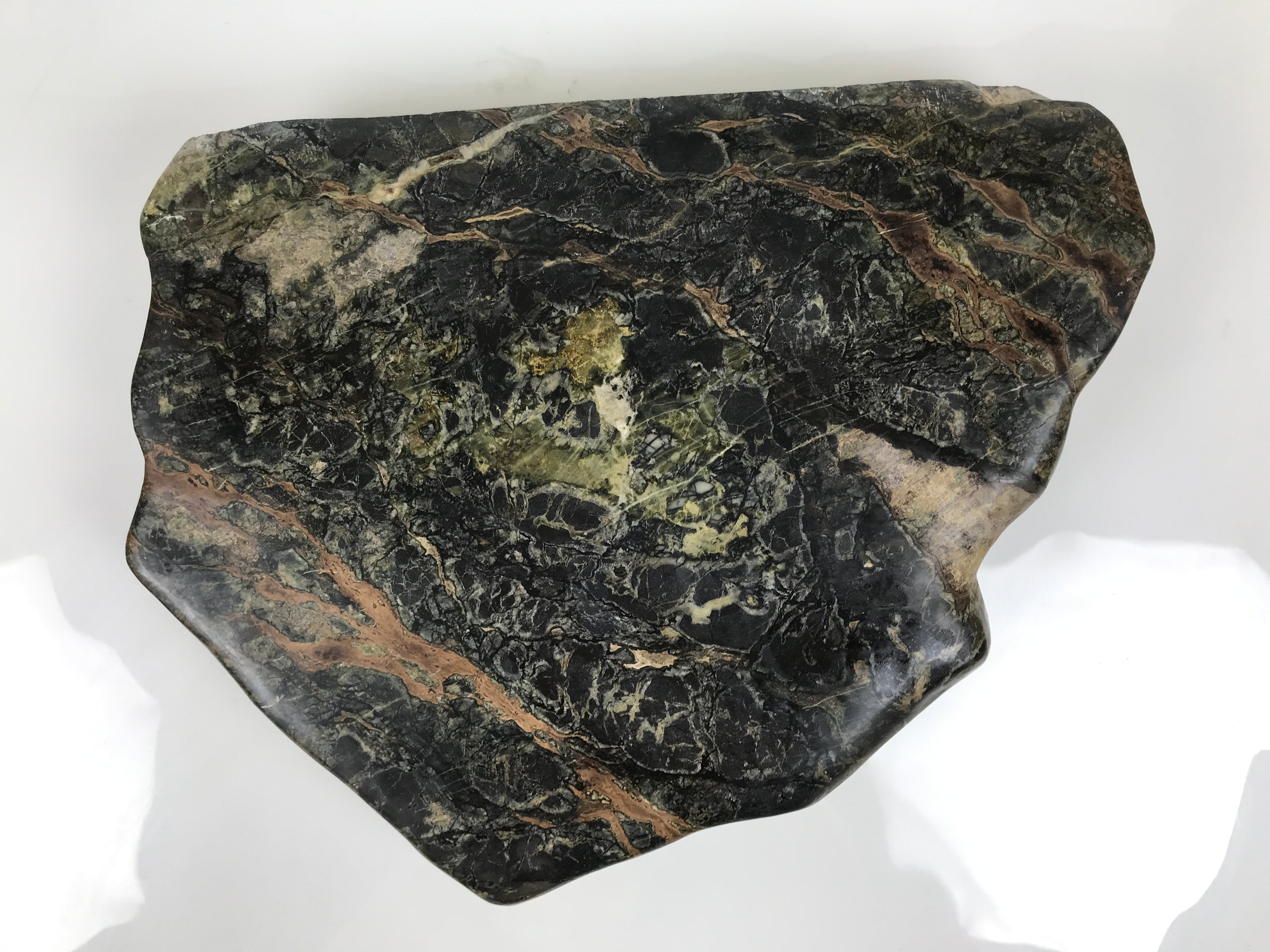 Japanese Serpentinite Suiseki Viewing Stone Vtg Zen Buddhist Statue Stand JK953-OT - Stone-chidorivintage.com