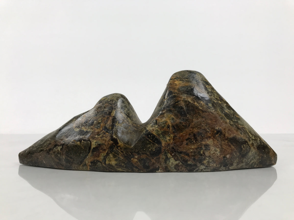Japanese Viewing Stone Zen Buddhist Suiseki Vtg Mountain Koho Black Brown JK958-OT - Stone-chidorivintage.com