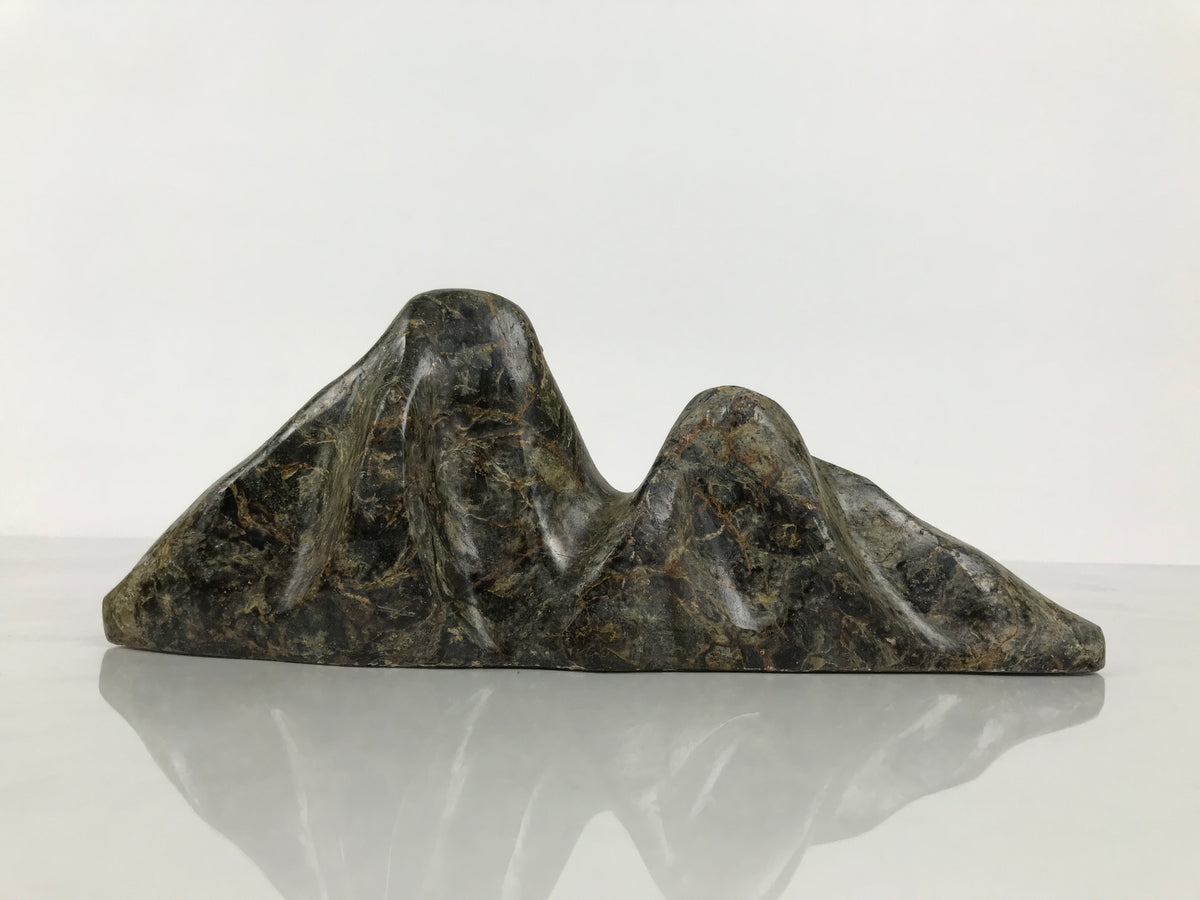 Japanese Viewing Stone Zen Buddhist Suiseki Vtg Mountain Koho Black Brown JK958-OT - Stone-chidorivintage.com
