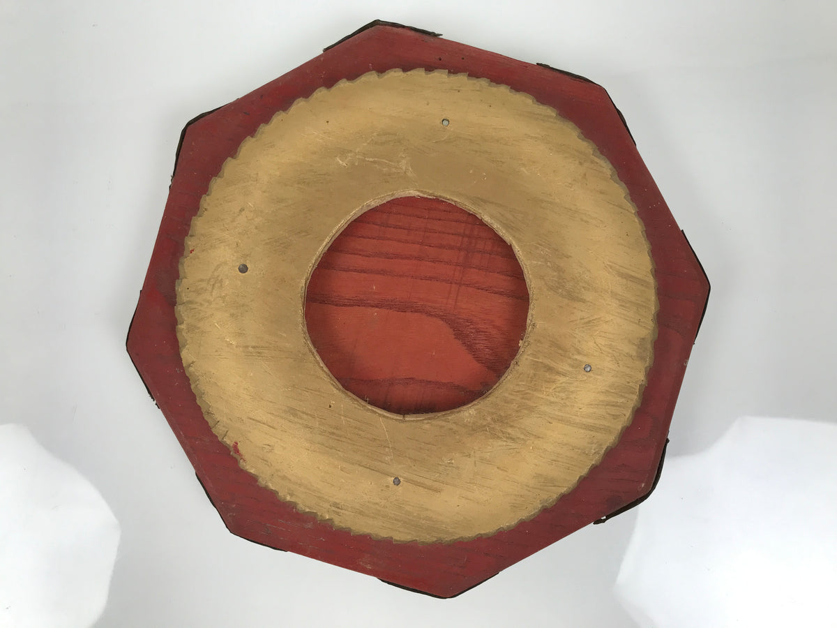 Antique Japanese Buddhist Altar Fitting Large Wood Orin Bell Stand Hexagon BT26-OT - Buddhist-chidorivintage.com