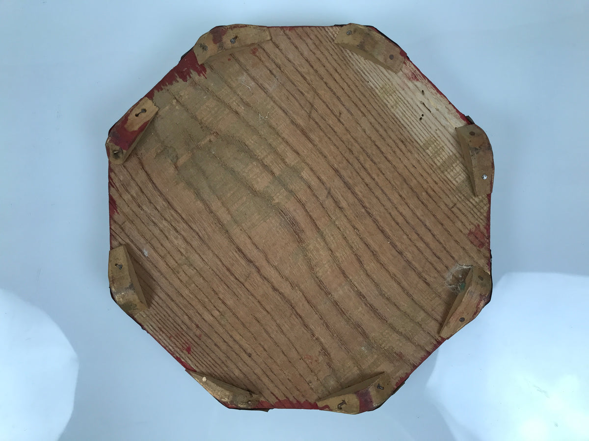 Antique Japanese Buddhist Altar Fitting Large Wood Orin Bell Stand Hexagon BT26-OT - Buddhist-chidorivintage.com