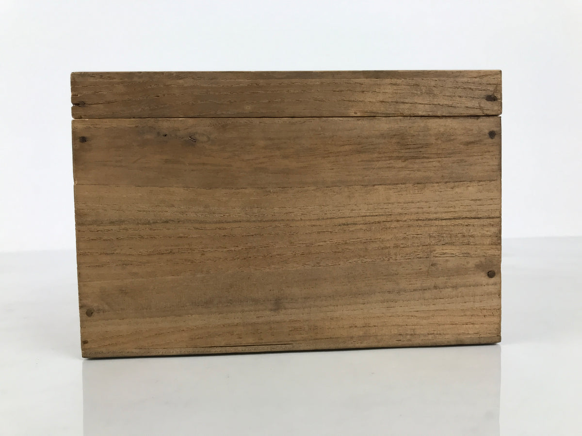 Japanese Wooden Pottery Storage Box Vtg Inside 16x10.7x9.1cm Brown X237-FB - Wooden Box-chidorivintage.com